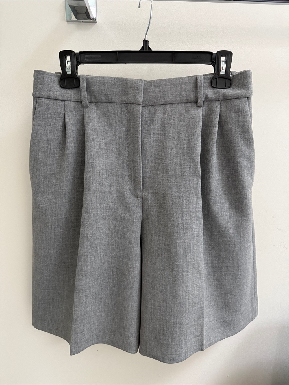 Babaton Light Gray Tailored Pleat Shorts